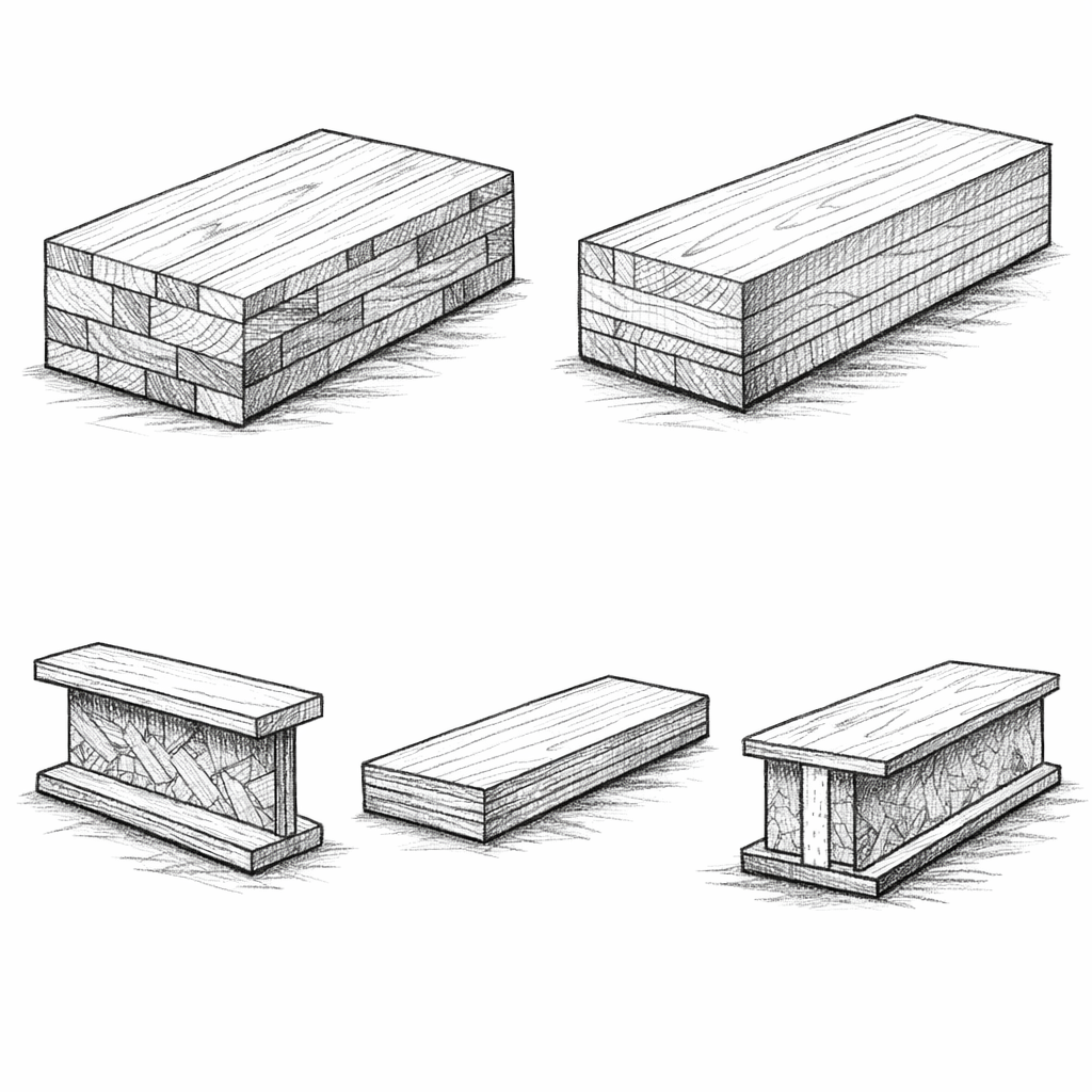 CLT, BSH, LVL, I-joist - egy képen a modern mérnöki faipari termékek